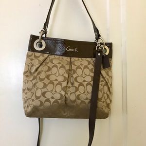 Coach Tan Logo Convertible Shoulder Bag